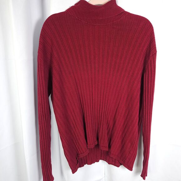 VTG Eddie Bauer Womens 2XL XXL Burgundy Red Turtleneck Long Sleeve Sweater - Picture 1 of 6